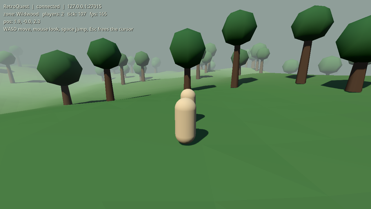 Two characters standing in the first shared zone